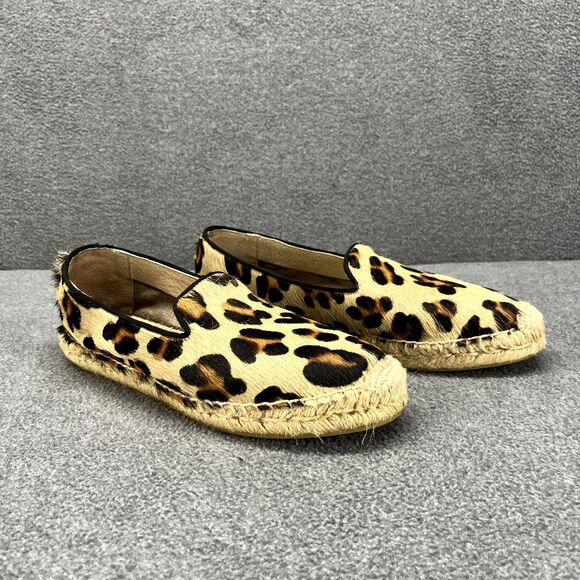 Andrea Barnes Espadrilles Flat Womens US 8.5 EU 39 Leopard Animal Print Shoes - Picture 2 of 12